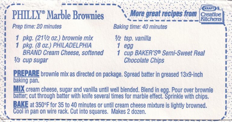 Philly Marble Brownies Philadelphia Cream Cheese recipe