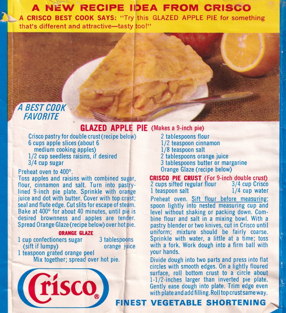 Crisco Glazed Apple Pie with double crust and orange glaze 