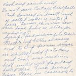 A handwritten Sweet Potatoes recipe that turns six simple spuds into buttery, brown-sugar-glazed slices—with a charming little question about whether “candying” is quite the right word for it.